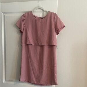 Tahari Blush Pink Layered Mini Dress